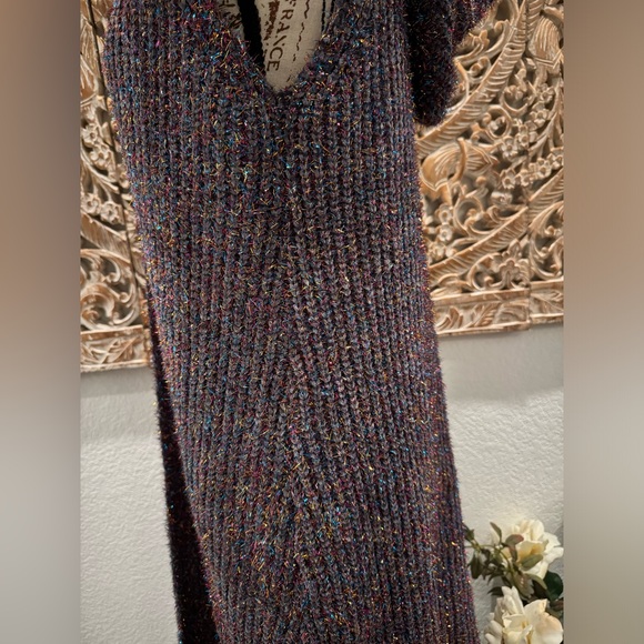 Fashion Apparel & Accessories Blue Multi-sparkle Sleeveless Hoodie Cardigan- S/M - Picture 8 of 13